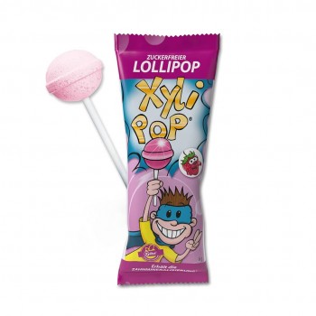 Miradent Xylipop pulgakomm ksülitooliga maasikamaitseline 6g 1tk Miradent Xylipop pulgakomm ksülitooliga maasikamaitseline 6g 1tk
