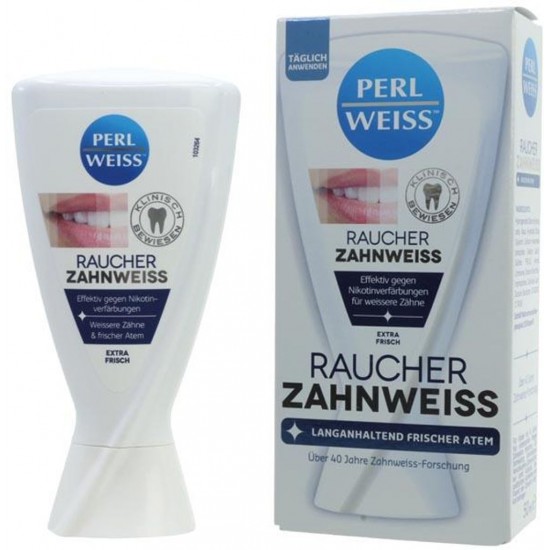PERLWEISS Raucher Zahnweiss — valgendav hambapasta suitsetajatele