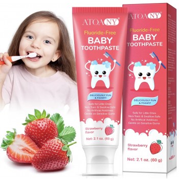 ATOANY maasikamaitseline fluoriidivaba laste hambapasta 0+