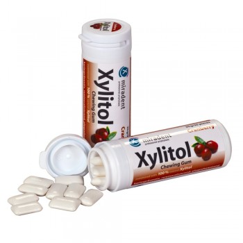 Miradent Xylitol närimiskumm jõhvikamaitseline 30 tk