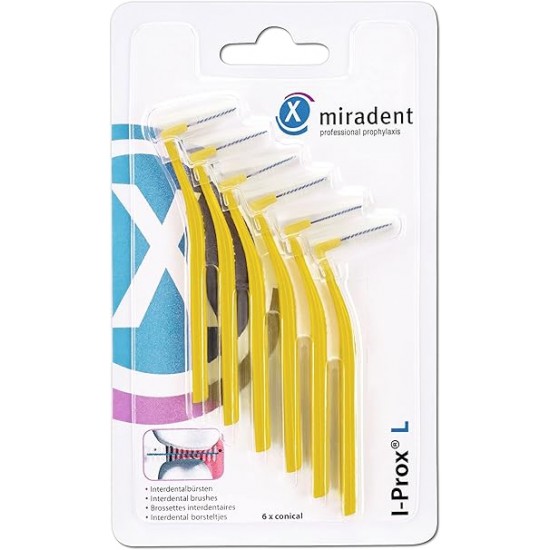 Miradent Interdental Brush I-PROX L 0,5 mm kollane, 6 tk