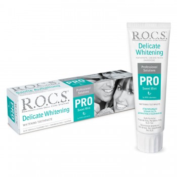 R.O.C.S. зубная паста   PRO Delicate WHITENING - сладкая мята
