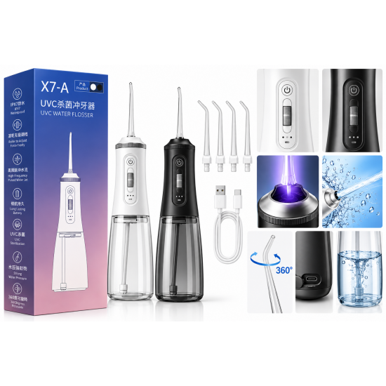 Portable Oral Irrigator X7-A UVC — kaasaskantav suuloputusseade UVC funktsiooniga