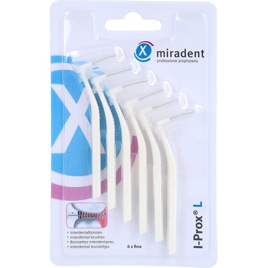 Miradent Interdental Brush I-PROX L 0,6 mm valge, 6 tk